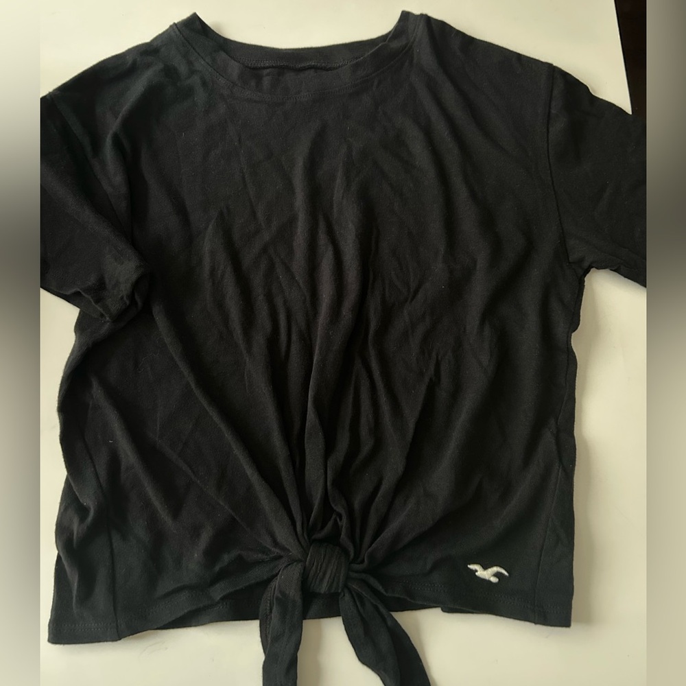 Hollister Black Tie-Front Top